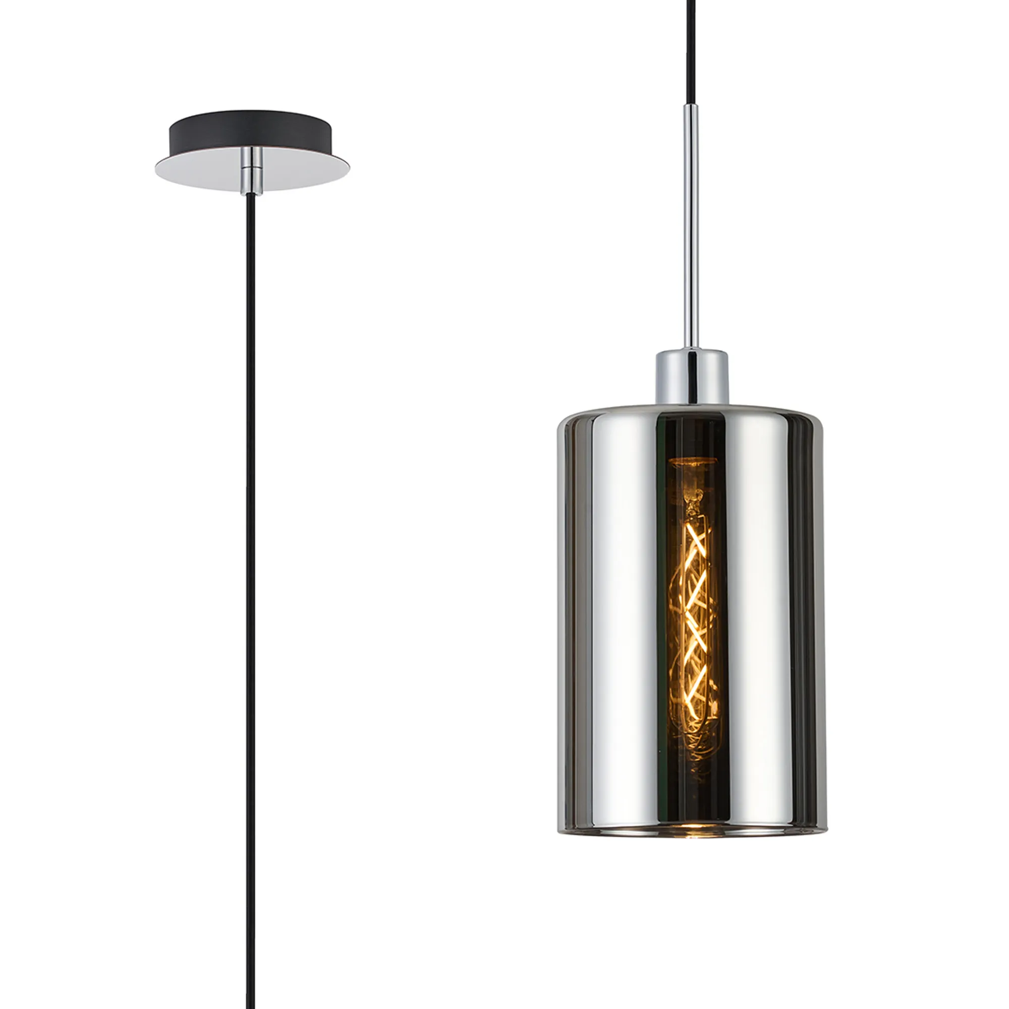Lori Polished Chrome Ceiling Lights Deco Single Pendant Lori Polished Chrome Ceiling Lights Deco Single Pendant